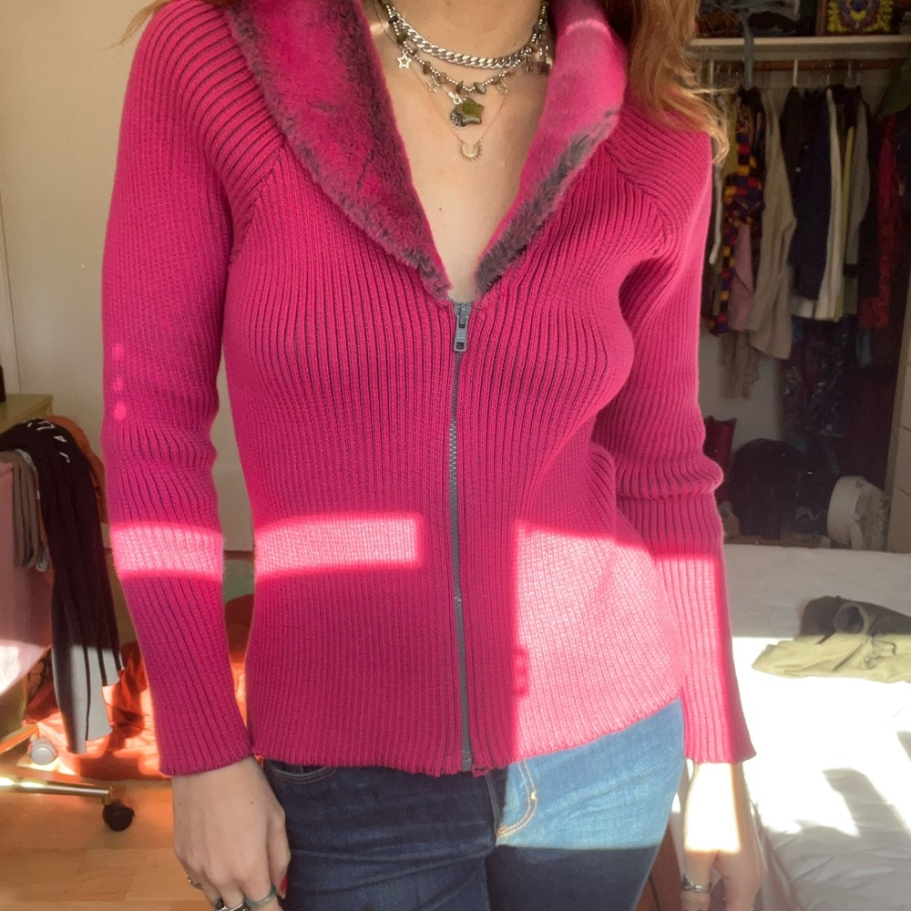 hot pink sweater